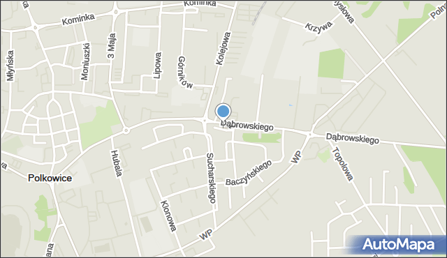 Polkowice, Dawna Zubrzyckiego Franciszka, mapa Polkowice