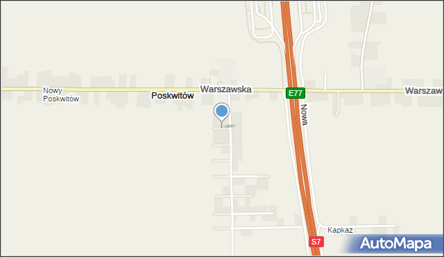 Poskwitów, Daliowa, mapa Poskwitów