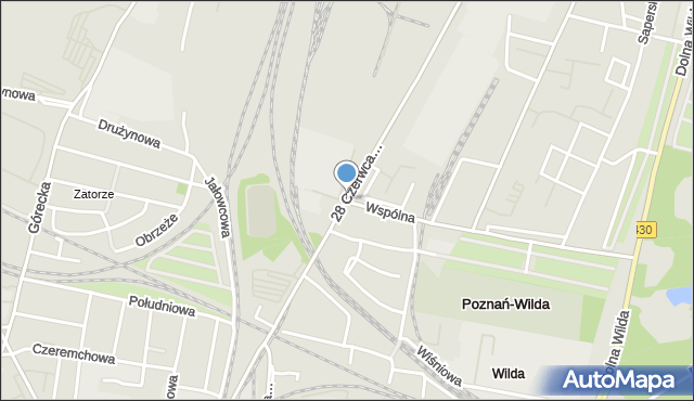 Poznań, Dawna Górna Wilda, mapa Poznania