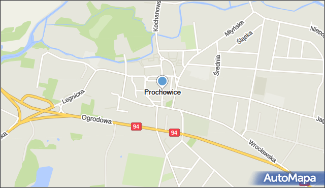 Prochowice, Dawna Armii Czerwonej, mapa Prochowice