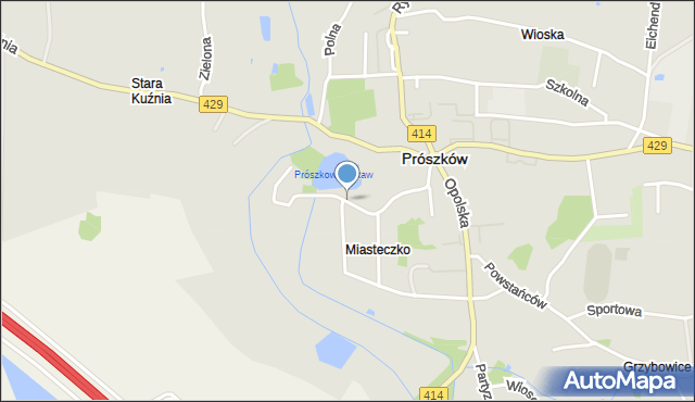 Prószków, Dawna Krasickiego, mapa Prószków