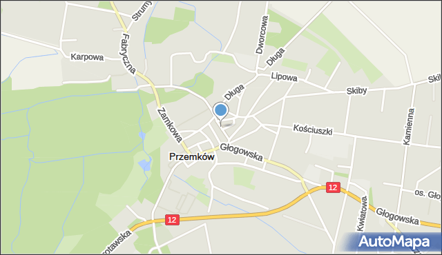 Przemków, Dawna 10 Lutego, mapa Przemków