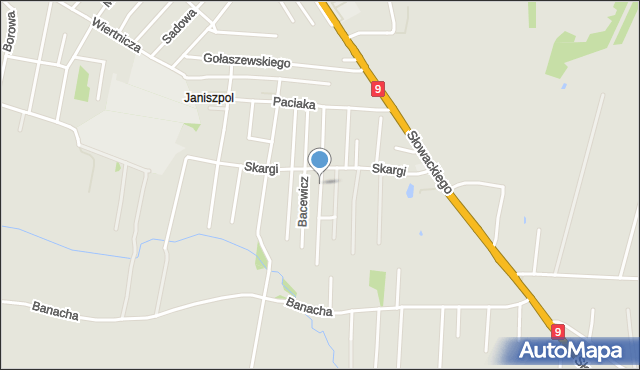 Radom, Dawna Deperasińskiego Mieczysława, mapa Radomia