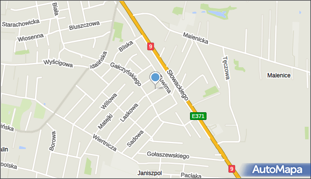 Radom, Dawna Kruczkowskiego Leona, mapa Radomia