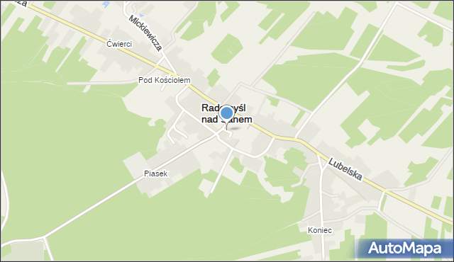 Radomyśl nad Sanem, Dawna Rynek Duży, mapa Radomyśl nad Sanem