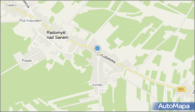 Radomyśl nad Sanem, Dawna Rynek Mały, mapa Radomyśl nad Sanem