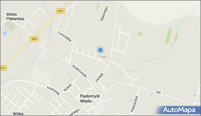 Radomyśl Wielki, Dawna Zawadzkiego, mapa Radomyśl Wielki