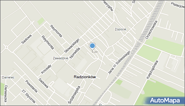 Radzionków, Dawna Kruczkowskiego Leona, mapa Radzionków