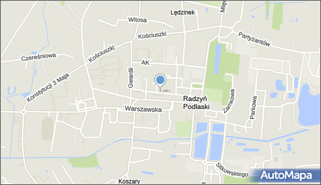 Radzyń Podlaski, Dąbrowskiego Jarosława, gen., mapa Radzyń Podlaski