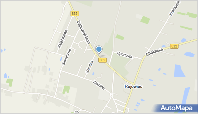Rejowiec powiat chełmski, Dąbrowskiego Henryka, gen., mapa Rejowiec powiat chełmski