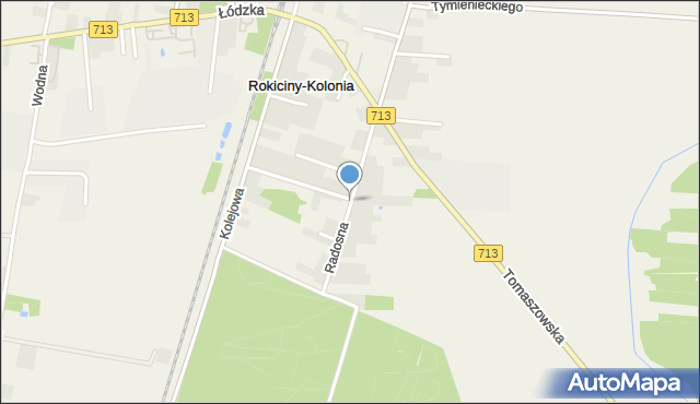 Rokiciny-Kolonia, Dawna Świerczewskiego Karola, gen., mapa Rokiciny-Kolonia