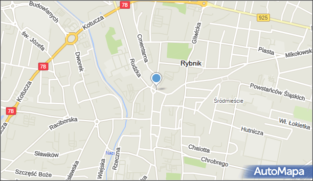 Rybnik, Dawna , mapa Rybnika