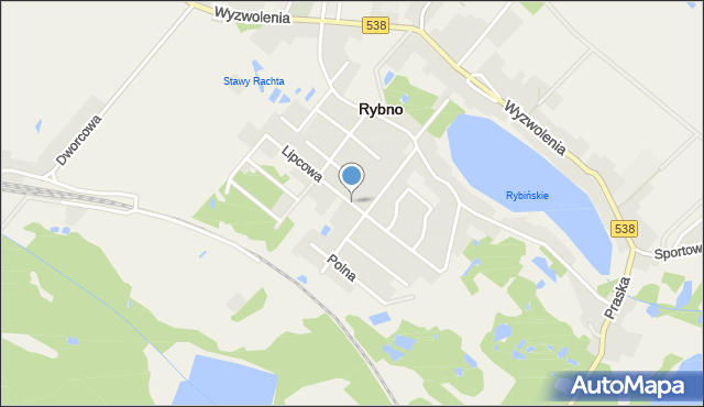 Rybno powiat działdowski, Dawna 22 Lipca, mapa Rybno powiat działdowski