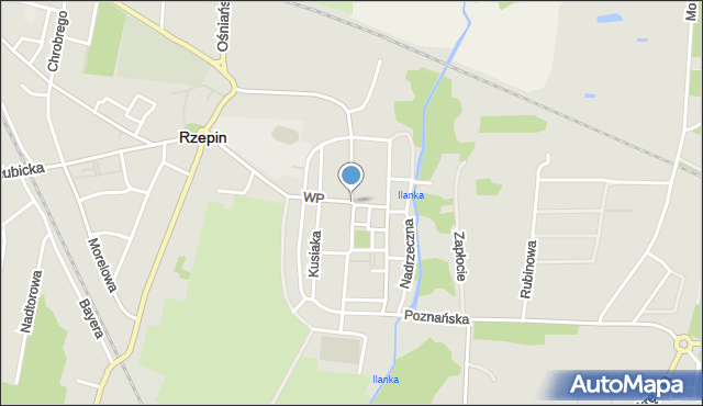 Rzepin, Dawna Bohaterów Radzieckich, mapa Rzepin