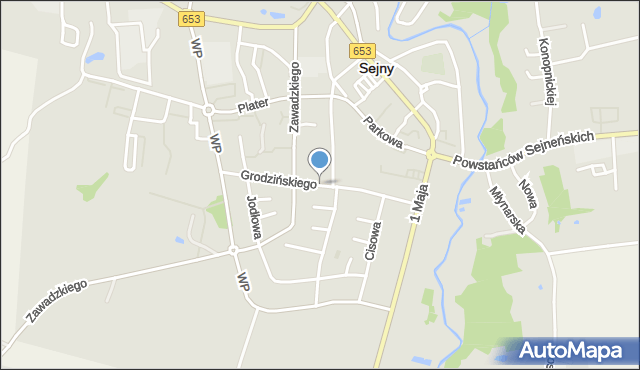 Sejny, Dawna Świerczewskiego Karola, gen., mapa Sejny