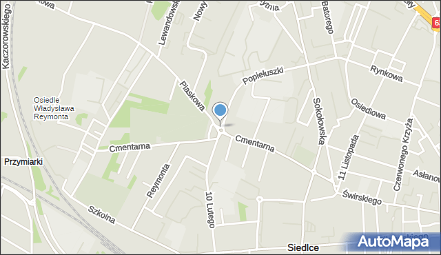 Siedlce, Dawna Rondo Hoffmana Alfreda, ks., mapa Siedlce
