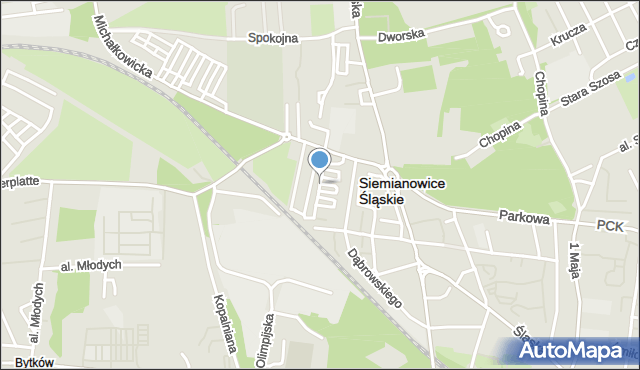 Siemianowice Śląskie, Dawna Wincentego Pstrowskiego, mapa Siemianowice Śląskie