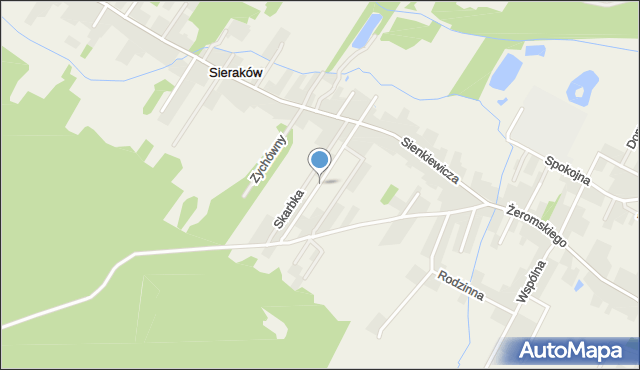 Sieraków gmina Radzymin, Danusi Jurandówny, mapa Sieraków gmina Radzymin