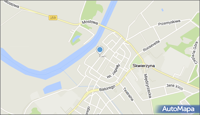 Skwierzyna, Dąbrowskiego, mapa Skwierzyna