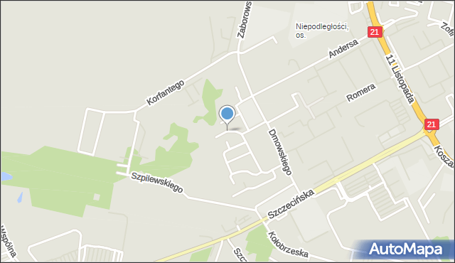 Słupsk, Dawna Kozłowskiego Mieczysława, mapa Słupska