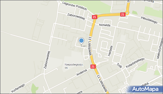 Słupsk, Dawna Kulczyńskiego Stanisława, prof., mapa Słupska