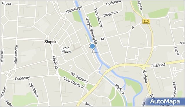 Słupsk, Dawna Nullo Francesco, płk., mapa Słupska