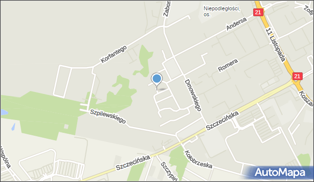 Słupsk, Dawna Trusiewicza Stanisława, mapa Słupska
