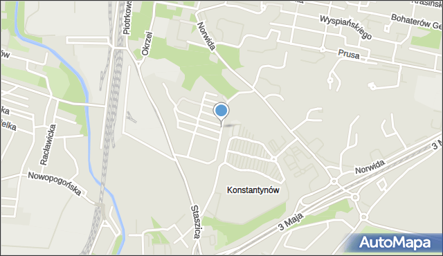 Sosnowiec, Dawna Szewczyka Jana, mapa Sosnowca