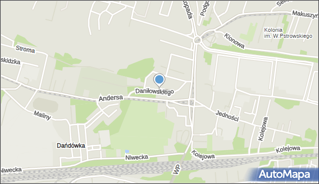 Sosnowiec, Daniłowskiego Gustawa, mapa Sosnowca