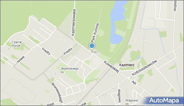 Sosnowiec, Dawna Jasieńskiego Brunona, mapa Sosnowca