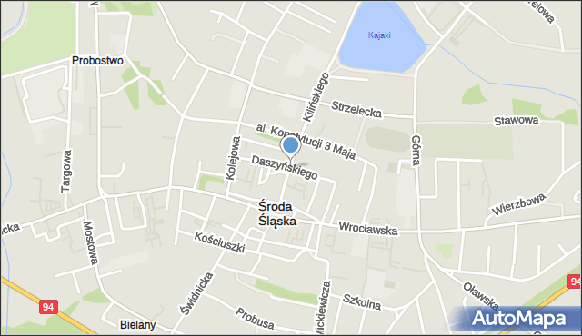 Środa Śląska, Daszyńskiego Ignacego, mapa Środa Śląska