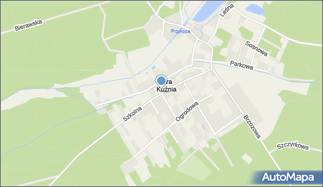 Stara Kuźnia, Dawna Wieczorka, mapa Stara Kuźnia