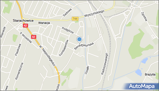 Starachowice, Dawna 17 Stycznia, mapa Starachowic