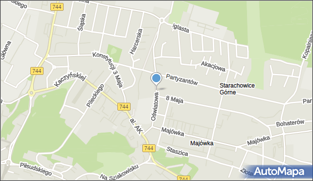 Starachowice, Dawna Mrozowskiego, mapa Starachowic