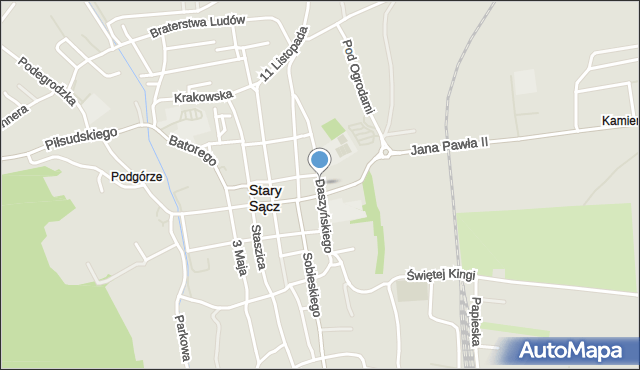 Stary Sącz, Daszyńskiego, mapa Stary Sącz