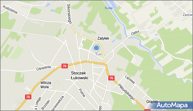 Stoczek Łukowski, Dawna Hempla Jana, mapa Stoczek Łukowski