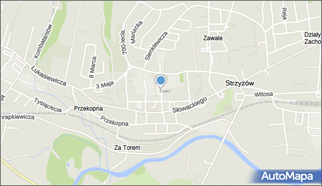 Strzyżów, Daszyńskiego, mapa Strzyżów