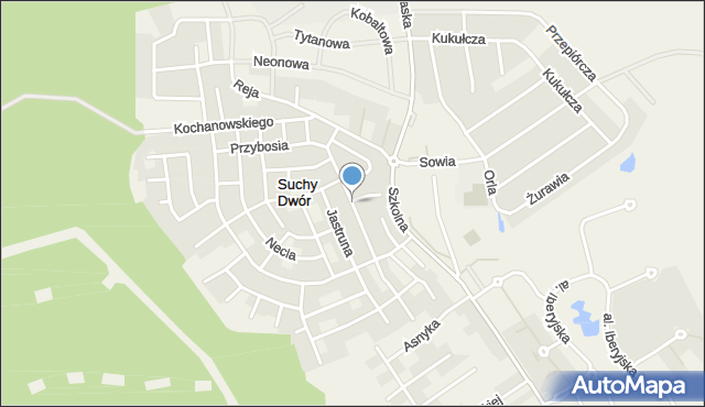 Suchy Dwór gmina Kosakowo, Dawna Kruczkowskiego Leona, mapa Suchy Dwór gmina Kosakowo
