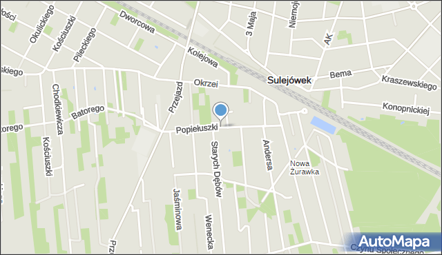 Sulejówek, Dawna Berlinga gen., mapa Sulejówek