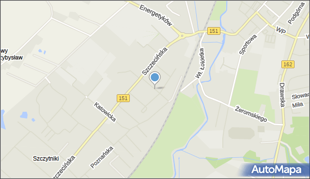 Świdwin, Dawna Walki Młodych, mapa Świdwin