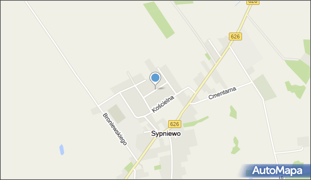 Sypniewo powiat makowski, Dawna 1 AWP, mapa Sypniewo powiat makowski
