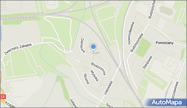 Szczecin, Darniowa, mapa Szczecina