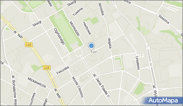 Szczecin, Dawna Felczaka Zygmunta, mapa Szczecina
