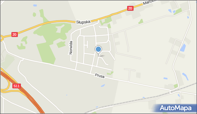 Szczecinek, Dawna Kruczkowskiego Leona, mapa Szczecinek