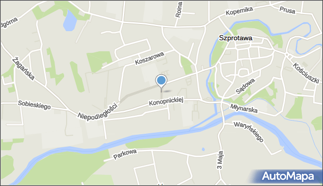 Szprotawa, Dawna Plac Walki Młodych, mapa Szprotawa