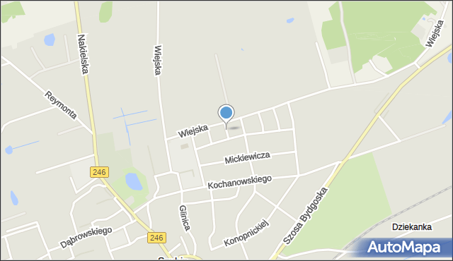 Szubin, Dawna Szenwalda Lucjana, mapa Szubin