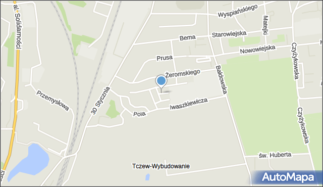 Tczew, Dawna Ważyka Adama, mapa Tczew
