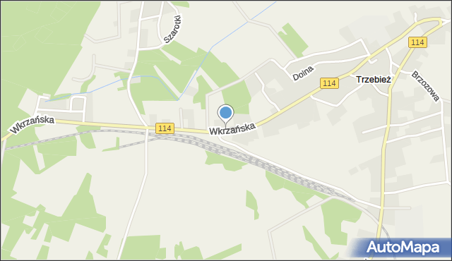 Trzebież, Dawna WOP, mapa Trzebież