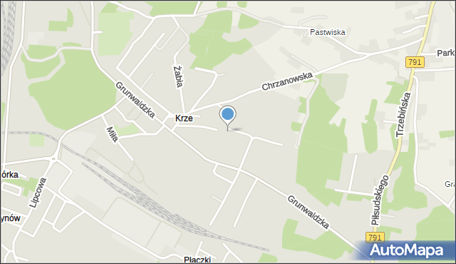 Trzebinia powiat chrzanowski, Dawna 22-go Stycznia, mapa Trzebinia powiat chrzanowski