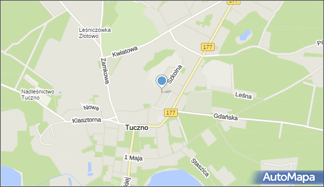 Tuczno powiat wałecki, Dawna Świerczewskiego Karola, gen., mapa Tuczno powiat wałecki